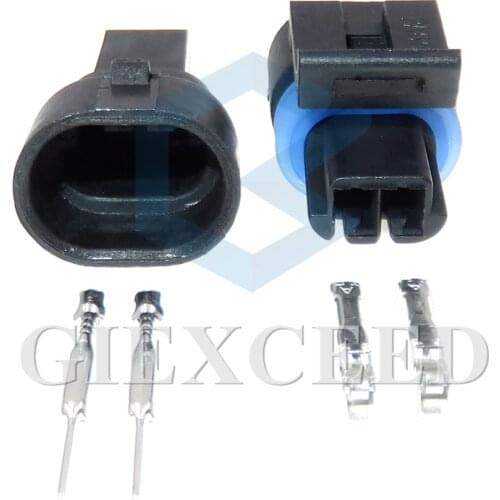 2 Sets 2 Pin 12162195 12162193 Female Male Automotive Sensor Plug Connector Water Temperature Sensor Socket For BUICK