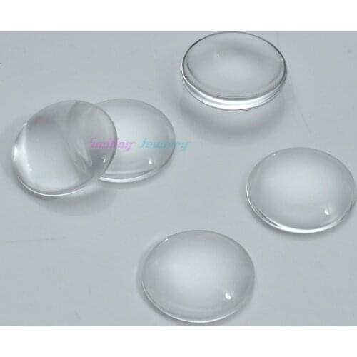 50pcs 16mm (5mm Thick) Clear Magnifying Round Doom Glass Cabochon For Jewelry Making DIY Photo Pendants Tray Settings