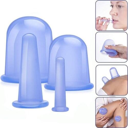 6pcs/set Silicone Anti Cellulite Massage Vacuum Cupping Therapy Cups For Face Neck Improving Circulation Smoothing Wrinkles