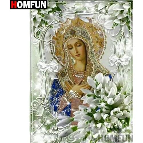 HOMFUN Full Square/Round Drill 5D DIY Diamond Painting "Religious figure" 3D Embroidery Cross Stitch 5D Home Decor A30044