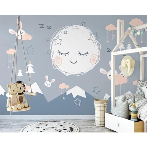 Beibehang Custom hand-painted simple mountain peaks bird wallpaper mural background for children wall papers home decor