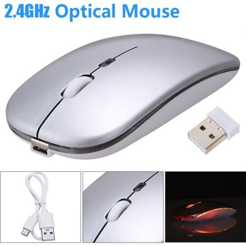 POHIKS 2.4Ghz Wireless Computer Mouse 1600 DPI Ultra-thin Ergonomic Portable Optical Mice With USB Receiver for Laptop Notebook