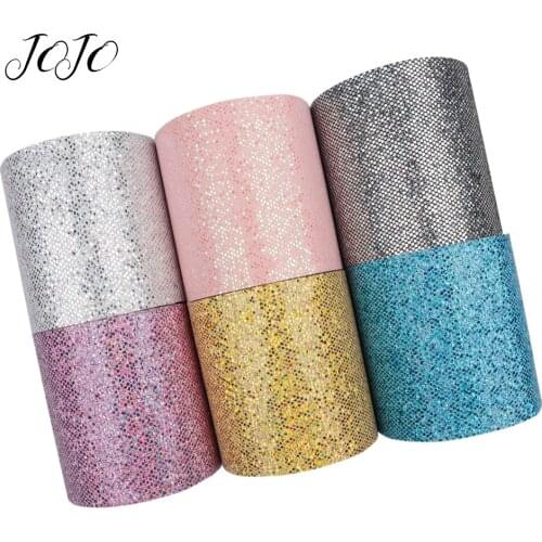 JOJO BOWS 75mm 2y Glitter Ribbon Solid Grid Mesh Webbing For Needlework DIY Hair Bow Handmade Craft Supplies Home Decoration