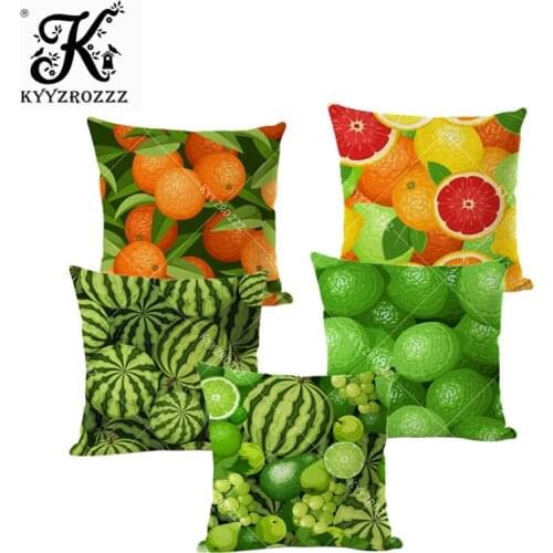 Fruits Cushion Cover Throw Pillow Cotton Linen Car Sofa Bedroom Home Decor Handmade Custom Printed Pillow Case