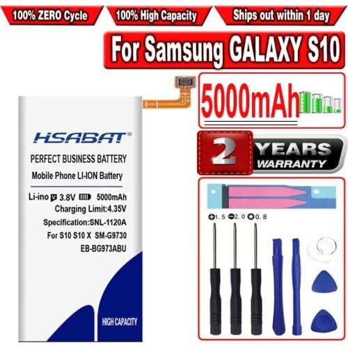 HSABAT 5000mAh EB-BG973ABU Battery for Samsung GALAXY S10 S10 X S10X SM-G9730 G9730