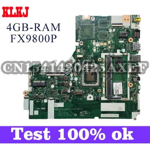 KLKJ NM-B341 Laptop Motherboard For Lenovo 320-15ABR Original Mainboard 4GB-RAM FX9800P