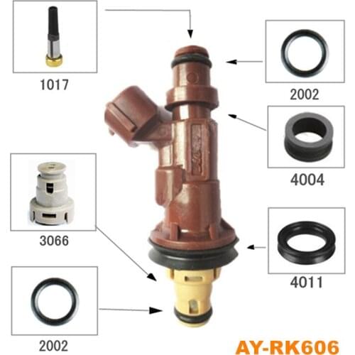 Fuel injector repair kit fuel injector filter oring plastic washer pintle cap fit for toyota 3.4L AY-RK606