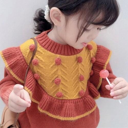 Beautiful Pullover Knitting Kids Sweaters Spring Winter Baby Girls Warm Tops Thicken Bottoming Children Clothes High Quality