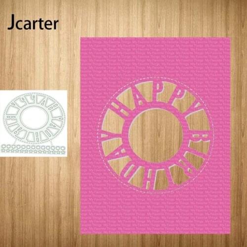 Circle Happy Birthday Letters Metal Cutting Dies Craft Stencil Diy Scrapbooking Handmade Card Make Shape Album Decoration Model