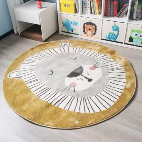 Milo Living Room Home Lion Round Childrens Room Bedroom Carpet Nordic INS Floor Mat Washable Bedroom Rug Hallway Decorative Mat