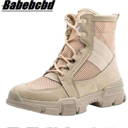 Summer Army Boots Male Special Soldier Spring Sandy Air-permeable Ultra-light Net Riding Equestrian Boots Male All-round Shoes