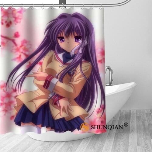 Hot Custom CLANNAD Shower Curtains Polyester Bathroom Curtains With Hook Bath Curtain Bathroom Decor