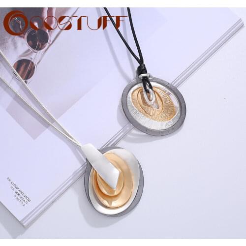 Fashion Geometric Long Necklace Trend Suspension Womens Chains Jewelry On the Neck Kpop Pendant Goth Accessories Free Shipping