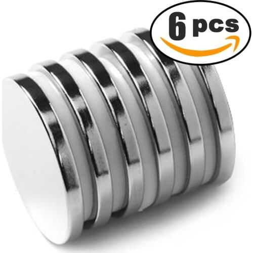 Powerful Neodymium Disc Magnets, Strong, Permanent, Rare Earth Magnets. Diameter 32mm x Thick 3mm, Pack of 6