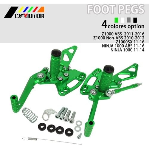 Motorcycle CNC Adjustable Foot Pegs Footpeg For KAWASAKI Z1000 ABS Non-ABS 2010 2011 2012 2013 2014 2015 2016 10 11 12 13 14-16