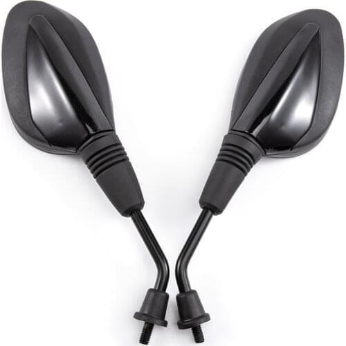 Motorcycle Rearview Mirrors 2pcs 10MM Scooter E-Bike Rear View Mirrors Black Custom Mirror For Yamaha Honda