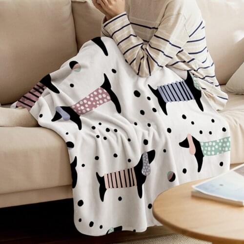 BIGHOUSES Throw Blanket The Dachshund Cartoon Cute Throw Blanket Cartoon Style Dramatic Gesture Warm Microfiber Blanket