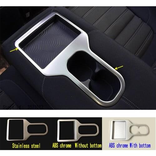 Car Cover Trim ABS Chrome/Steel Rear Back Seat Center Console Cup Holder Gear Box Frame For Honda CRV CR-V 2017 2018 2019 2020