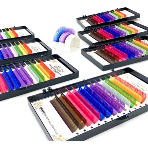 Abonnie Lashes Supplies Colour Eyelash Extension Individual Premium Cashmere 0.07 Luxury Traditional Volume Lash Extensions