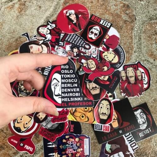 50PCS No Repeat TV Show Money Heist La Casa De Papel Nairob Sticker Waterproof To DIY Moto Car Laptop PC Suitcase Cool Stickers