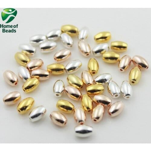 New Arrival Top Quality Natural Stone Hematite Loose Gold Silver Color Rose Gold Beads 6x4MM For DIY Jewelry Making CPHB1004