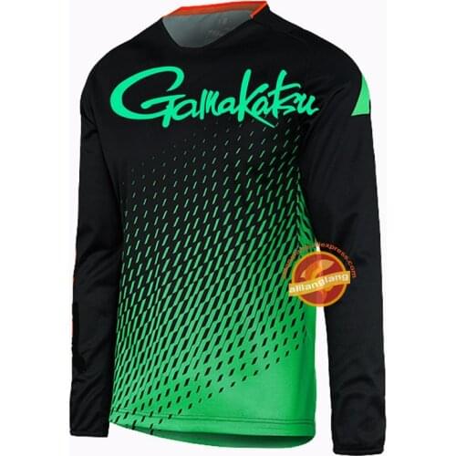 2021 summer New Gamakatsu fishing Clothes Long Sleeve Quick Dry Fishing Clothing Anti-UV Sunscreen Fishing Shirt