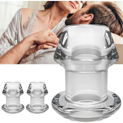 OLO Hollow Plug Anal Plug Perfect Fitting Easy to Clean Transparent TPE Butt Beads Sex Toy for Couples