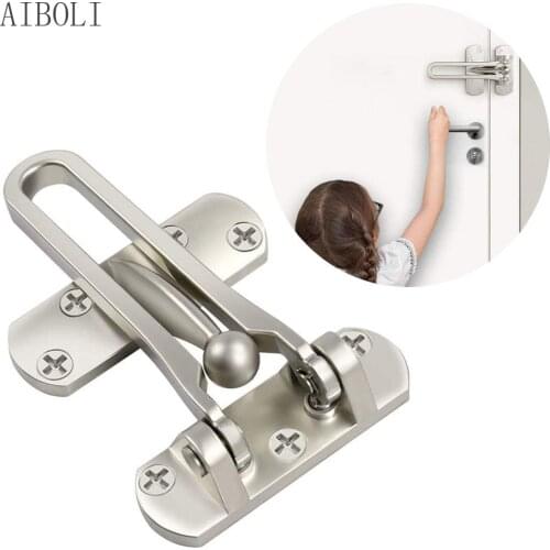 Home Anti-theft Door Buckle Bedroom Kids Room Door Bar Lock Stainless Safety Chain Hotel Anti-lock Buckle Insurance Door Bolt