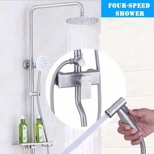 Bathroom faucet stainless steel rain shower bathtub faucet wall-mounted bathtub shower faucet shower faucet shower set faucet