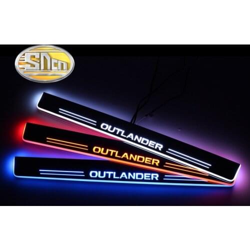 SNCN 4PCS Car LED Door Sill For Mitsubishi Outlander 3 2012-2018 Ultra-thin Acrylic Dynamic LED Welcome Light Scuff Plate Pedal