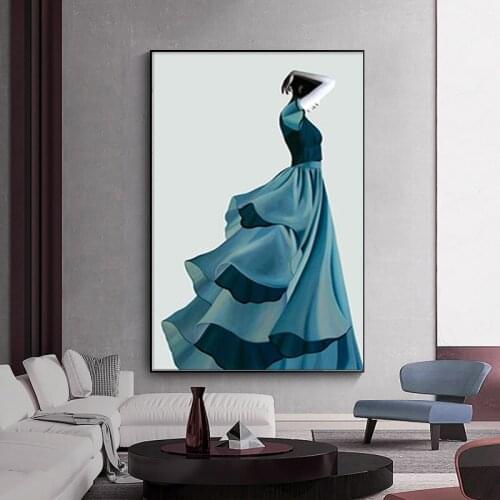 Modern Abstract Dress Up Fashion Elegant Female Art Oil Painting Wall Art Painting Room Living Room Decoration Wall Decoration