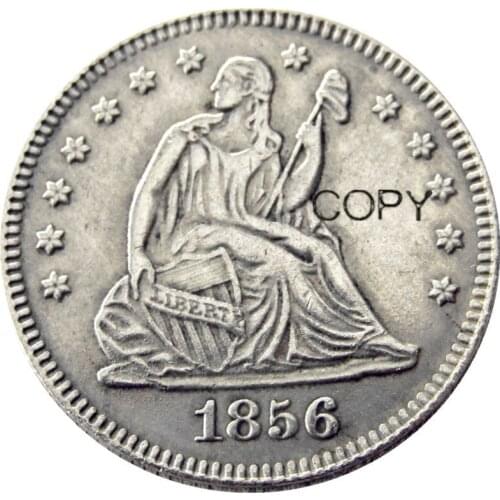 USA 1856 1856-O 1856-S Seated Liberty Quarter Dollars Different Mint Silver Plated 25 Cents Copy Coin