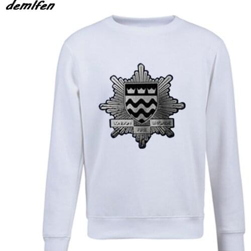 Spring Autumn Men O-Neck Fleece Sweatshirt London Fire Brigade Fire Fighter Design Hoodies Hip Hop Coat Tops Harajuku Streetwear