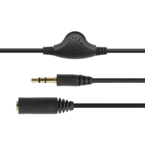 3.5mm M/F 3m Stereo Headphone Audio Extension Cord Cable +Volume Control