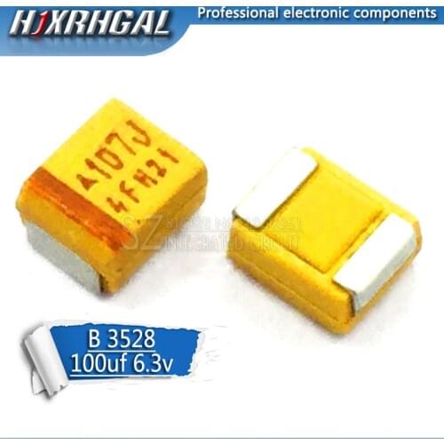 10pcs B 3528 100uF 6.3V 107 SMD tantalum capacitor hjxrhgal