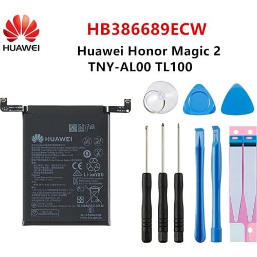 100% Orginal Huawei HB386689ECW 3500mAh Battery For HUAWEI Honor Magic 2 TNY-AL00 TL100 Mobile Phone Batteries+Tools