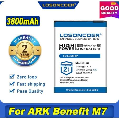 100% Original LOSONCOER 3800mAh Battery For ARK Benefit M7