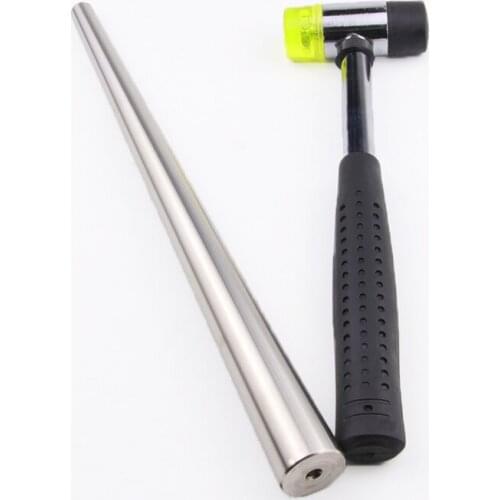 2pcs/set Jewelry Tools Equipment Iron Ring Enlarger Stick Mandrel Sizer Installable Two Way Rubber Steel Handle Hammer