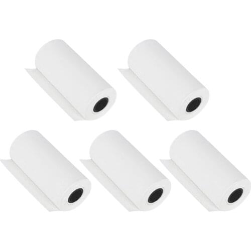 5 Rolls Thermal Printer Paper Instant Print Label for Photo Printer 57x25mm High quality printing clear thermal paper