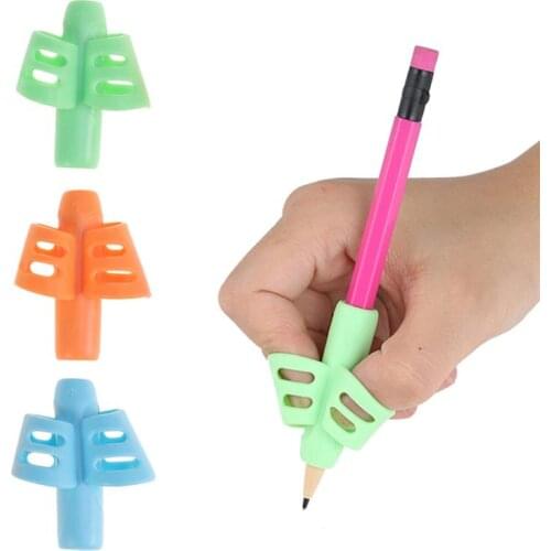 6 Pcs Silicone Pen Grips Double Fingers Writing Trainer Aid Finger Grips Writing Posture Corrector for Kids