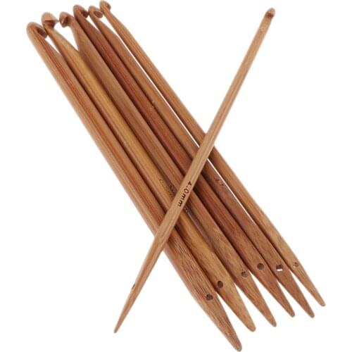 7pcs Wooden Double Sided Needles Set, Crochet Hook Crochet Knitting Wood Double