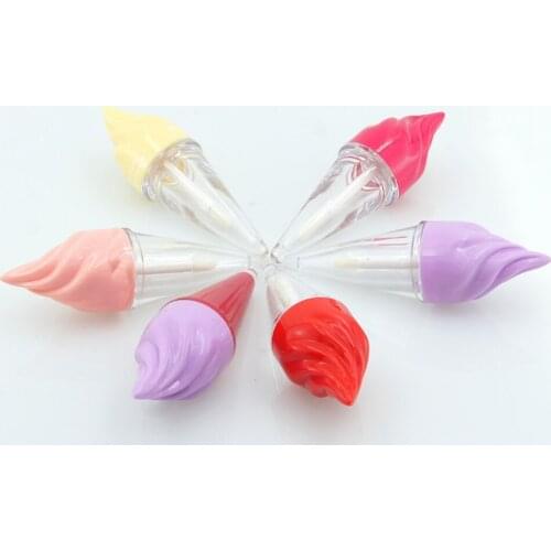 8ml Empty colorful ice cream shape pink blue Lip Gloss Tube 50pcs