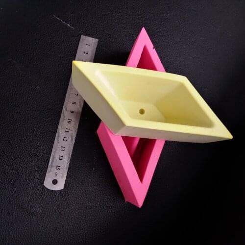 Diamond flower vase Mold Concrete Silicone Planter Making DIY Garden Building Decoration Flower pot molds for cement clay