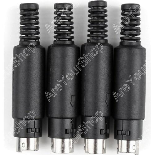 Areyourshop 4 Pcs Mini 8 Pin Din Male Plug With Plastic Handle Adapter Soldering Cables DIY Hot Selling Connector Adapter