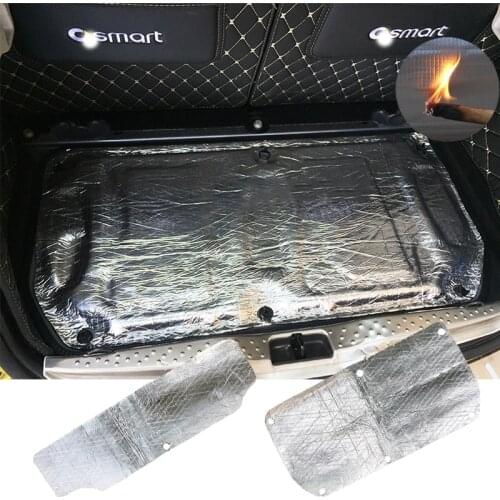 Car Sound Mat Proofing Deadener Heat Noise Insulation Deadening Mat Hood For Smart 451 453 fortwo forfour Aluminum Foam Sticker