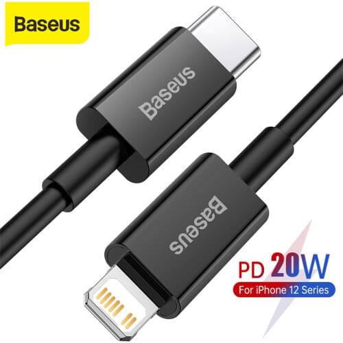 Baseus 20W USB C Cable for iPhone 11 8 XR PD Fast Charge for iPhone 12 SE USB Type C Cable Fast Charging for Macbook Cable