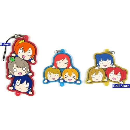 Love Live Kotori Anime keychain Nico Rin Umi Maki Chika Dia Riko Yoshi kc Kunikida Kanan Rubber strap/phone charm D281