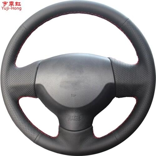 Yuji-Hong Artificial Leather Car Steering Covers Case for Mitsubishi Lancer-EX Outlander Hand-stitched Wheel Cover