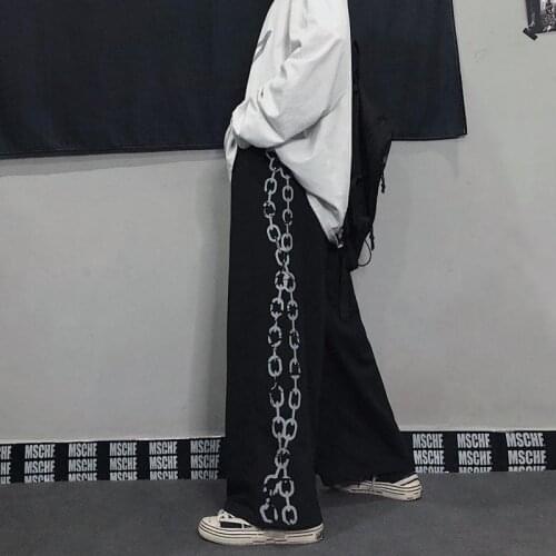 Black Gothic Trousers Punk Autumn Men Funny Loose Sweatpants Hip Hop Streetwear Male Pants Harajuku Japan Funny Punk Pants