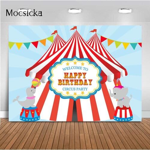 Circus birthday newborn photography background circus tent happy birthday party decoration supplies kids circus theme birthday